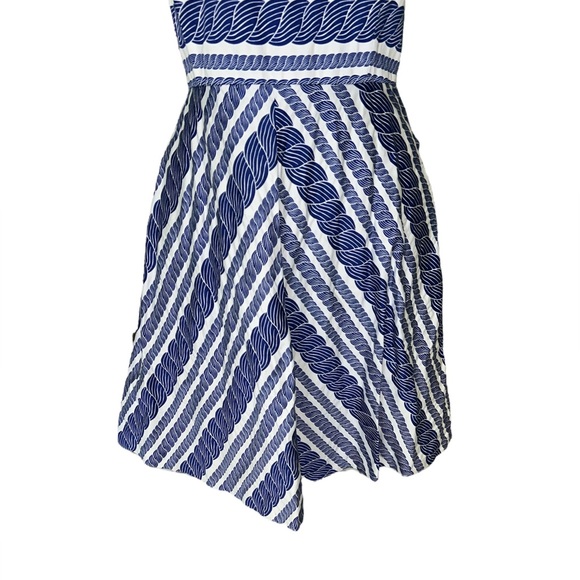 Vineyard Vines Blue & White Nautical Rope Fit & Flare Mini Dress - 10 - Picture 3 of 9
